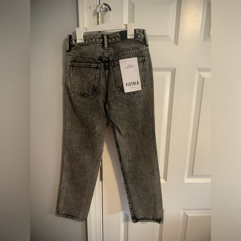 pistola Washed Gray Straight Leg Jeans